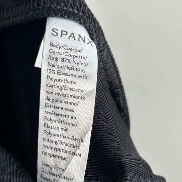 Spanx Faux Leather Leggings High Rise Shaping Stretch Black Medium - Picture 7 of 8